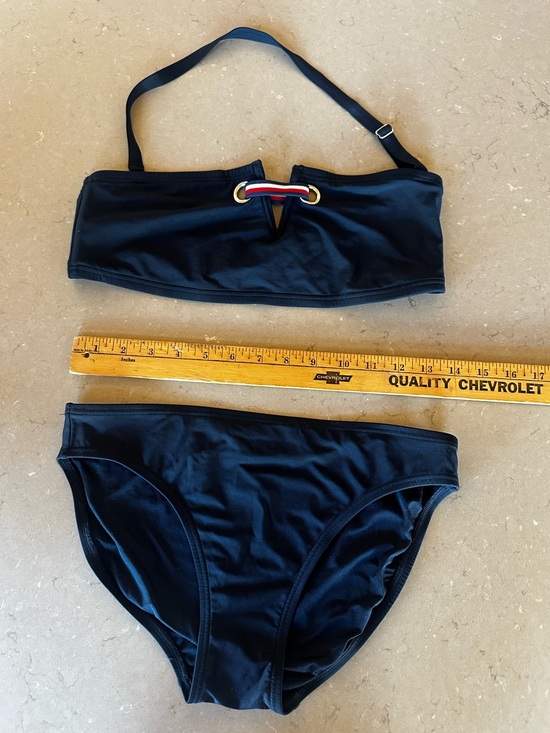Tommy Hilfiger Other - Tommy Hilfiger Bikini Set XS Top S Bottom Bandeau Halter Swimwear Signature Trim